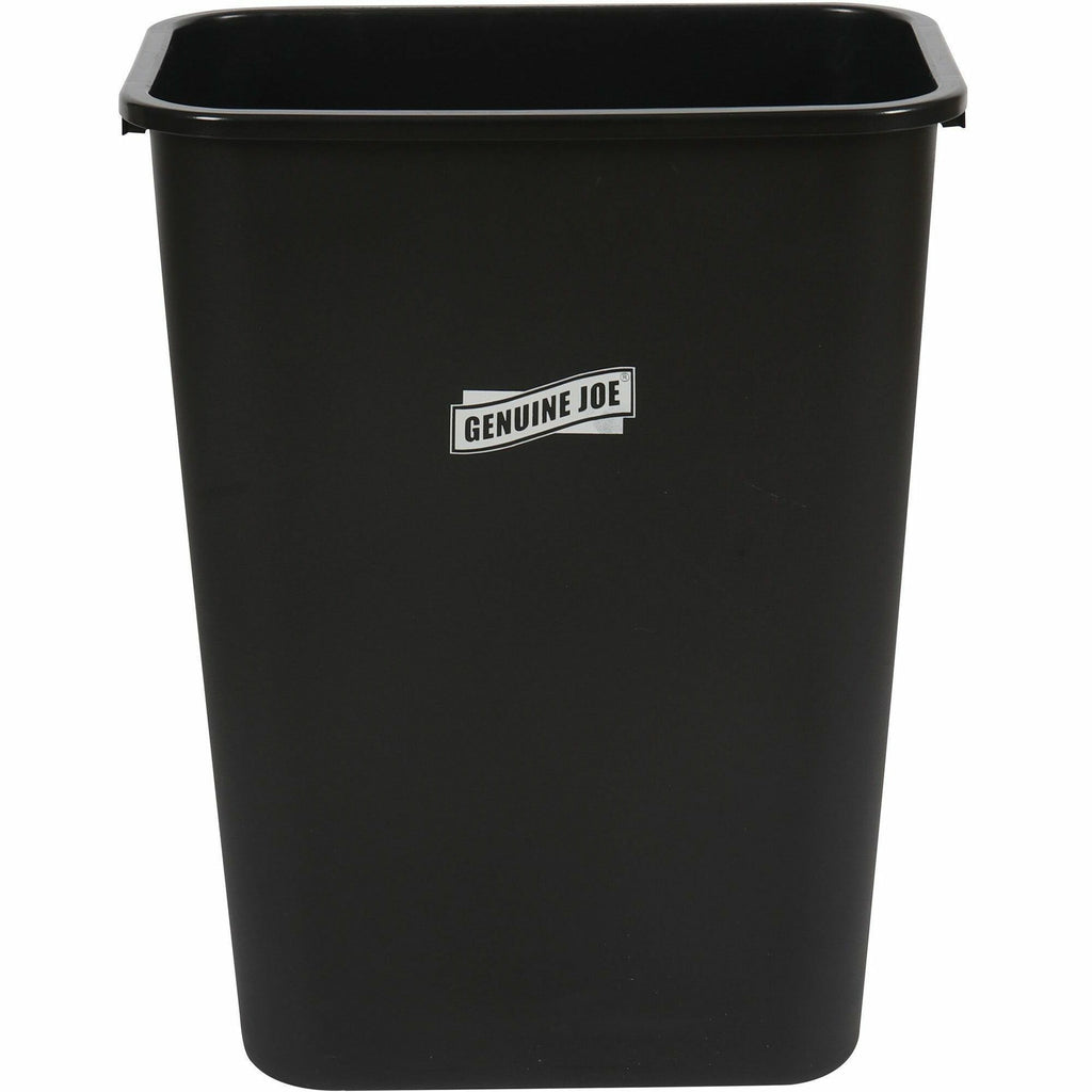 Genuine Joe 41-Quart Wastebasket - 10.25 gal Capacity - Durable, Sturdy, Dent Resistant, Chip Resistant, Rust Resistant, Long Lasting - 19.9" Height x 9.4" Width x 15.2" Depth - Polyethylene - Black - 1 Each