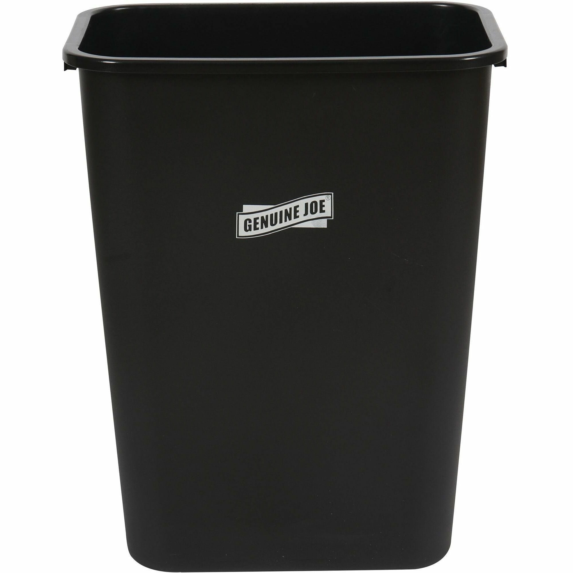 Genuine Joe 41-Quart Wastebasket - 10.25 gal Capacity - Durable, Sturdy, Dent Resistant, Chip Resistant, Rust Resistant, Long Lasting - 19.9" Height x 9.4" Width x 15.2" Depth - Polyethylene - Black - 1 Each