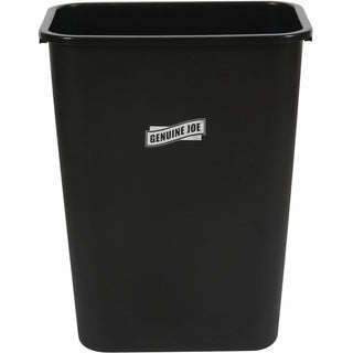 Genuine Joe 41-Quart Wastebasket - 10.25 gal Capacity - Durable, Sturdy, Dent Resistant, Chip Resistant, Rust Resistant, Long Lasting - 19.9" Height x 9.4" Width x 15.2" Depth - Polyethylene - Black - 1 Each