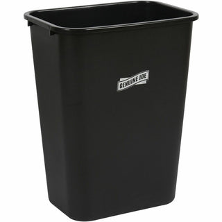 Genuine Joe 41-Quart Wastebasket - 10.25 gal Capacity - Durable, Sturdy, Dent Resistant, Chip Resistant, Rust Resistant, Long Lasting - 19.9" Height x 9.4" Width x 15.2" Depth - Polyethylene - Black - 1 Each