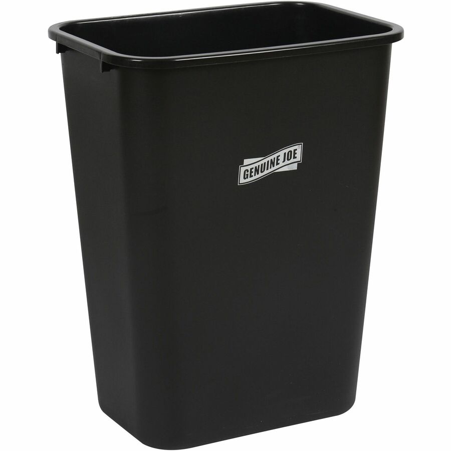 Genuine Joe 41-Quart Wastebasket - 10.25 gal Capacity - Durable, Sturdy, Dent Resistant, Chip Resistant, Rust Resistant, Long Lasting - 19.9" Height x 9.4" Width x 15.2" Depth - Polyethylene - Black - 1 Each