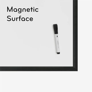 U Brands Magnetic Dry Erase Board, 35 x 35 Inches, Black Wood Frame (2892U00-01) - 35" (3 ft) Width x 35" (3 ft) Height - White Painted Steel Surface - Black Wood Frame - Square - Horizontal/Vertical - 1 Each