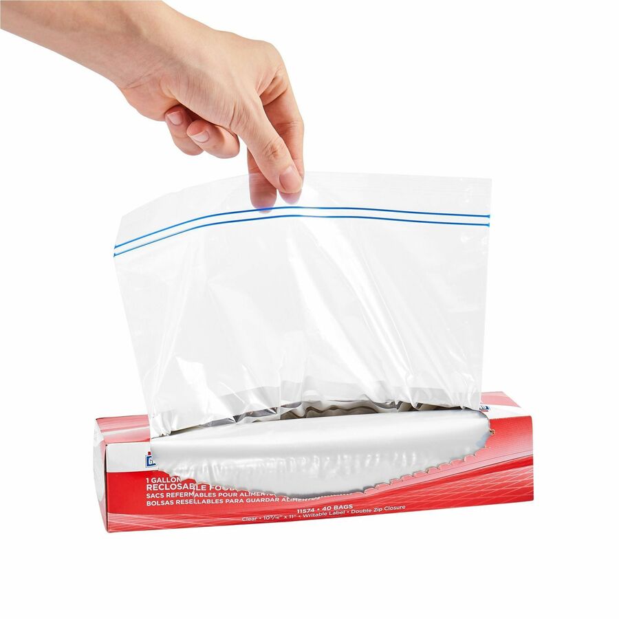 Genuine Joe Food Storage Bags - 1 gal Capacity - 10.56" Width x 11" Length - 1.75 mil (44 Micron) Thickness - Zipper Closure - Clear - 9/Carton - 40 Per Box - Food, Beef, Poultry, Vegetables, Seafood