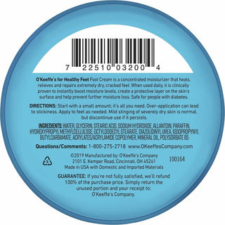 O'Keeffe's Healthy Feet Foot Cream - Cream - 3.20 fl oz - For Dry Skin - Cracked/Scaly Skin, Rough Skin - Non-greasy, Moisturising - 1 Each