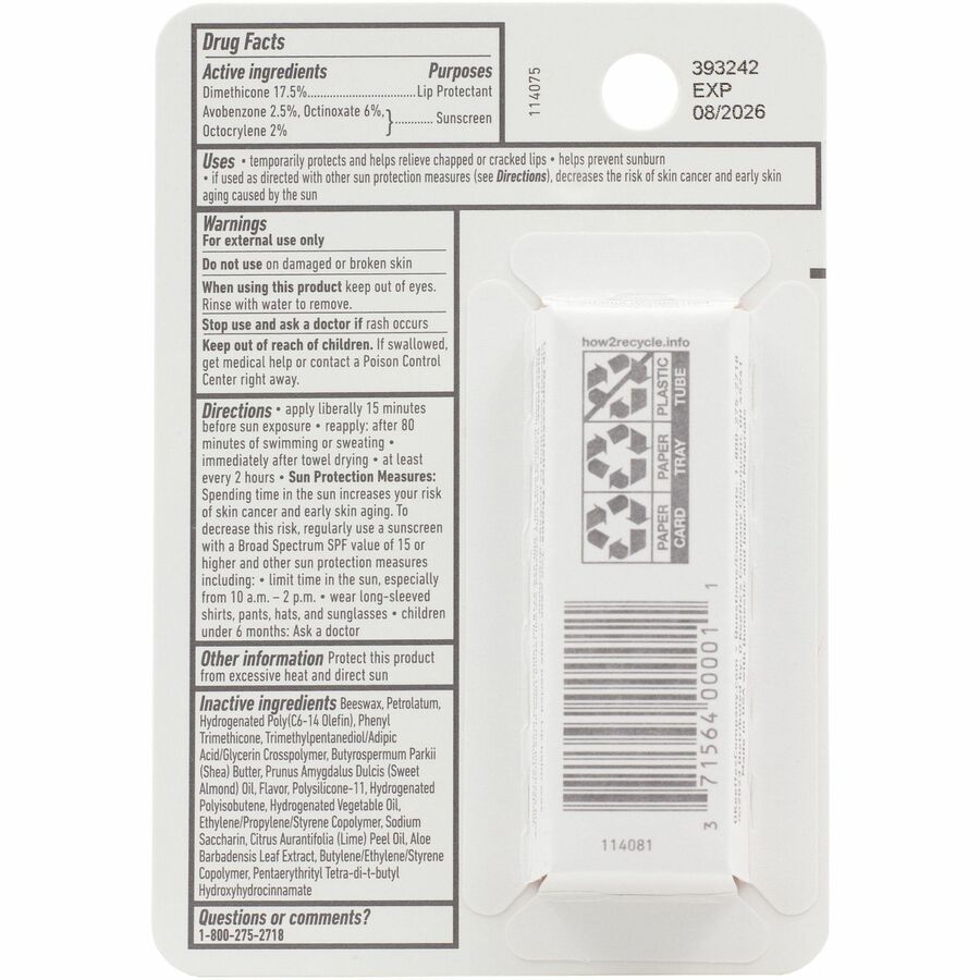 O'Keeffe's SPF 35 Lip Balm - Cream - 0.15 fl oz - For Dry Skin - SPF 35 - Applicable on Lip - Cracked/Scaly Skin, Sunburn - Moisturising, Water Resistant - 1 Each