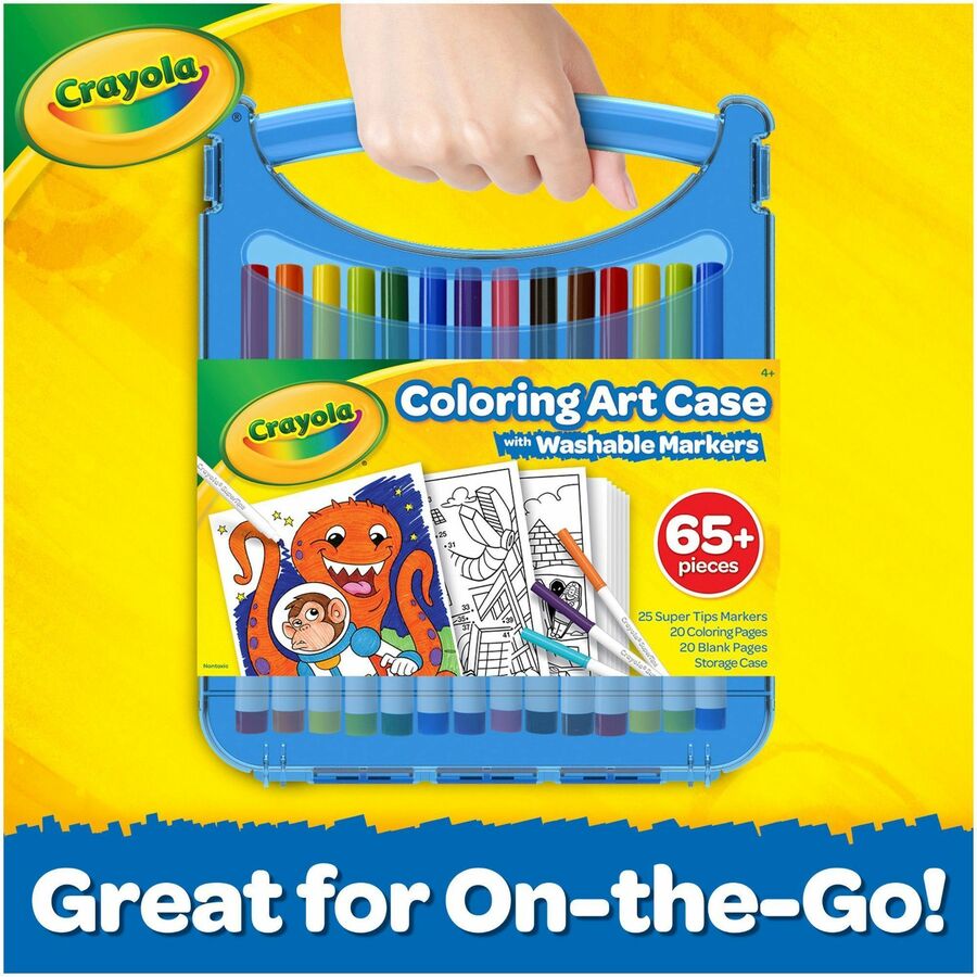 Crayola Super Tips Art Kit - Classroom, Home, Art - Recommended For 4 Year - 65 Piece(s) - 1.25"Height x 9.25"Width x 11.30"Length - 1 / Kit - Assorted
