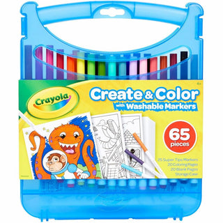 Crayola Super Tips Art Kit - Classroom, Home, Art - Recommended For 4 Year - 65 Piece(s) - 1.25"Height x 9.25"Width x 11.30"Length - 1 / Kit - Assorted