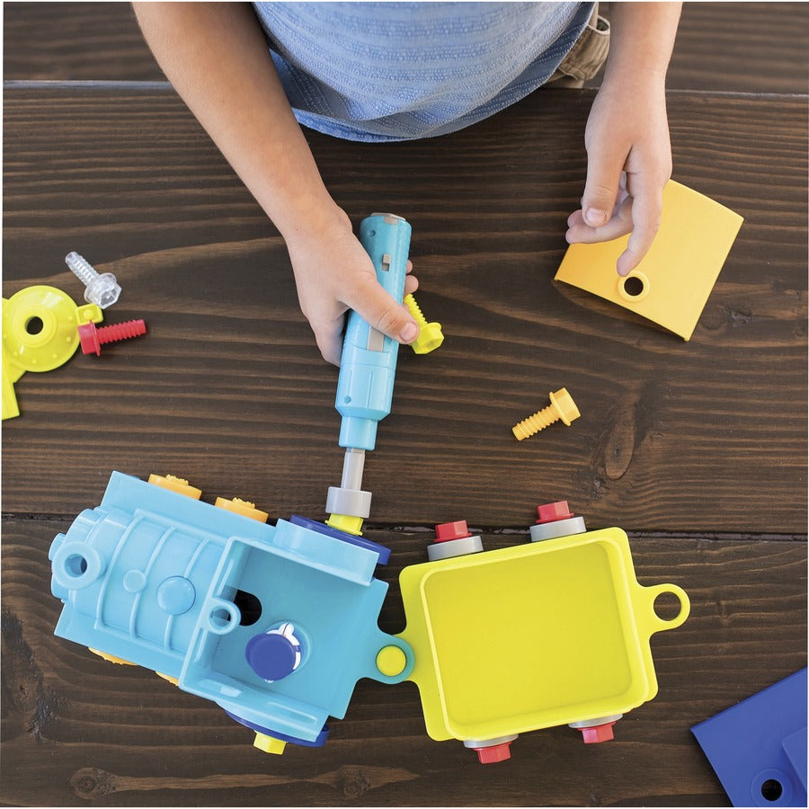 Educational Insights Design & Drill All Aboard Train - Skill Learning: STEM, Construction, Fine Motor, Creativity, Imagination - 3 Year & Up - Multi