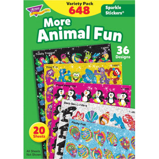 trend-animal-fun-stickers-variety-pack-animal-fun-theme-subject-frog-fun-proud-penguin-deep-sea-dazzler-flashy-fish-beaming-bug-shape-acid-free-non-toxic-photo-safe-8-height-x-413-width-x-6-length-multicolor-648-pack-1-each_tep63910 - 1