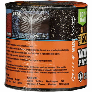 Gorilla Waterproof Patch & Seal Tape - 10 ft Length x 4" Width - 1 Each - Black