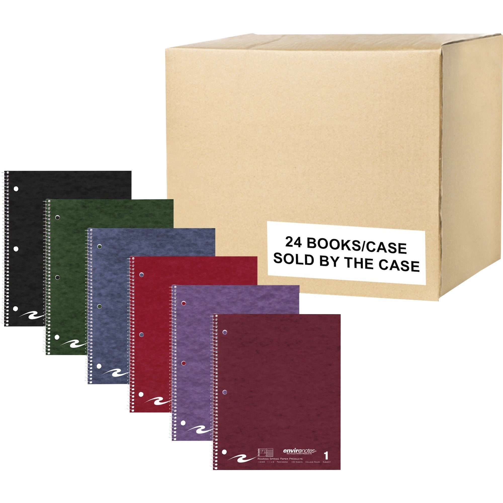 Stasher Wirebound Notebooks, 1-Subject, Med/College Rule, Randomly Asst Cover, (100) 11x9 Sheets, 24/CT,Ships in 4-6 Bus Days