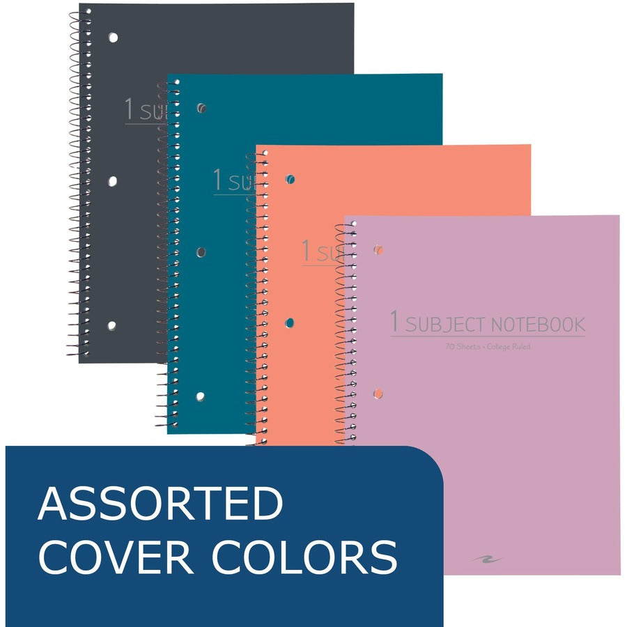 Subject Wirebound Promo Notebook, 1-Subject, Med/College Rule, Asst Cover, (70) 10.5x8 Sheets, 24/CT, Ships in 4-6 Bus Days