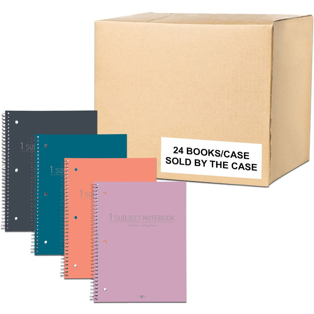 Subject Wirebound Promo Notebook, 1-Subject, Med/College Rule, Asst Cover, (70) 10.5x8 Sheets, 24/CT, Ships in 4-6 Bus Days