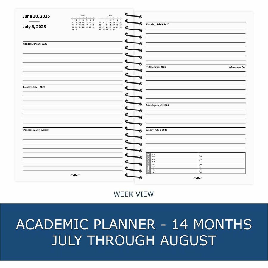 Wirebound Academic Weekly Planner, Asst Cover Color, 8 x 5.5, 14-Month (July - August) 2023-2024, 28/CT,Ships in 4-6 Bus Days
