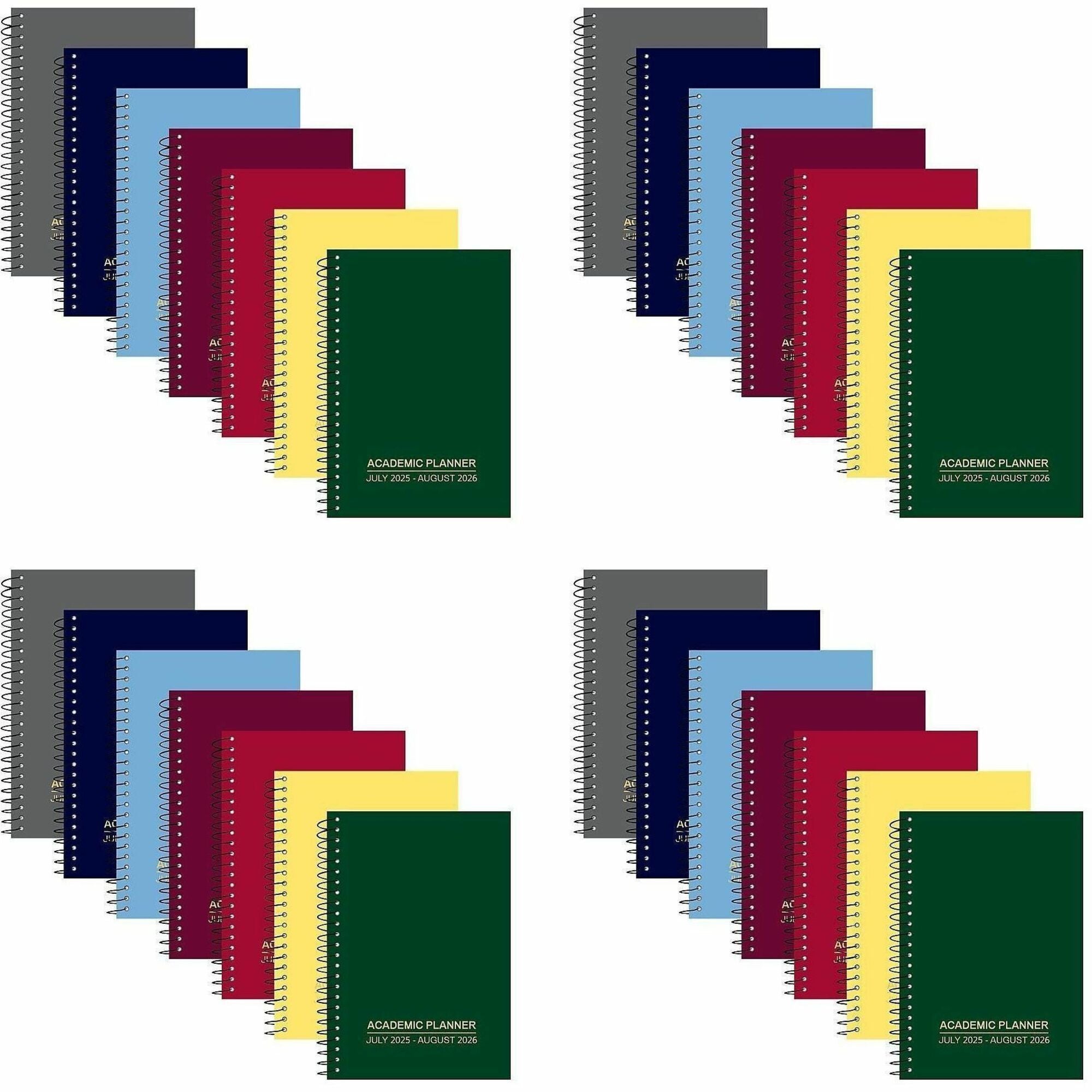 Wirebound Academic Weekly Planner, Asst Cover Color, 8 x 5.5, 14-Month (July - August) 2023-2024, 28/CT,Ships in 4-6 Bus Days