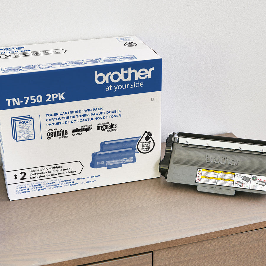 TN7502PK High-Yield Toner, 8,000 Page-Yield, Black, 2/Pack