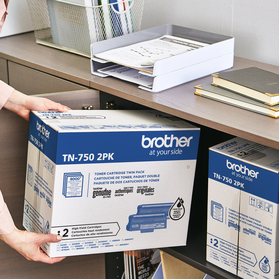 TN7502PK High-Yield Toner, 8,000 Page-Yield, Black, 2/Pack