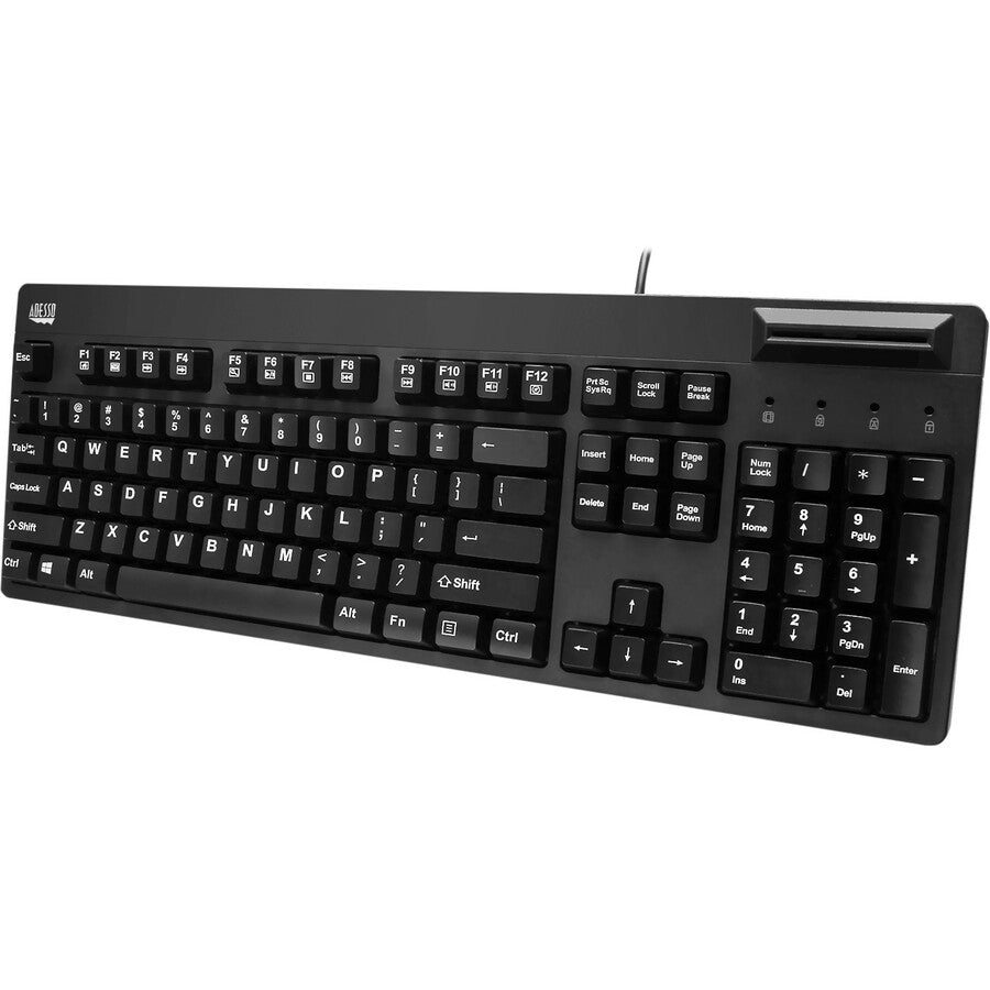 EasyTouch Smart Card Reader Keyboard AKB-630SB-TAA, 104 Keys, Black