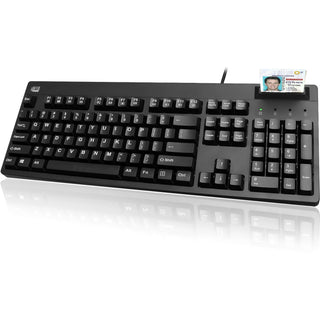 EasyTouch Smart Card Reader Keyboard AKB-630SB-TAA, 104 Keys, Black