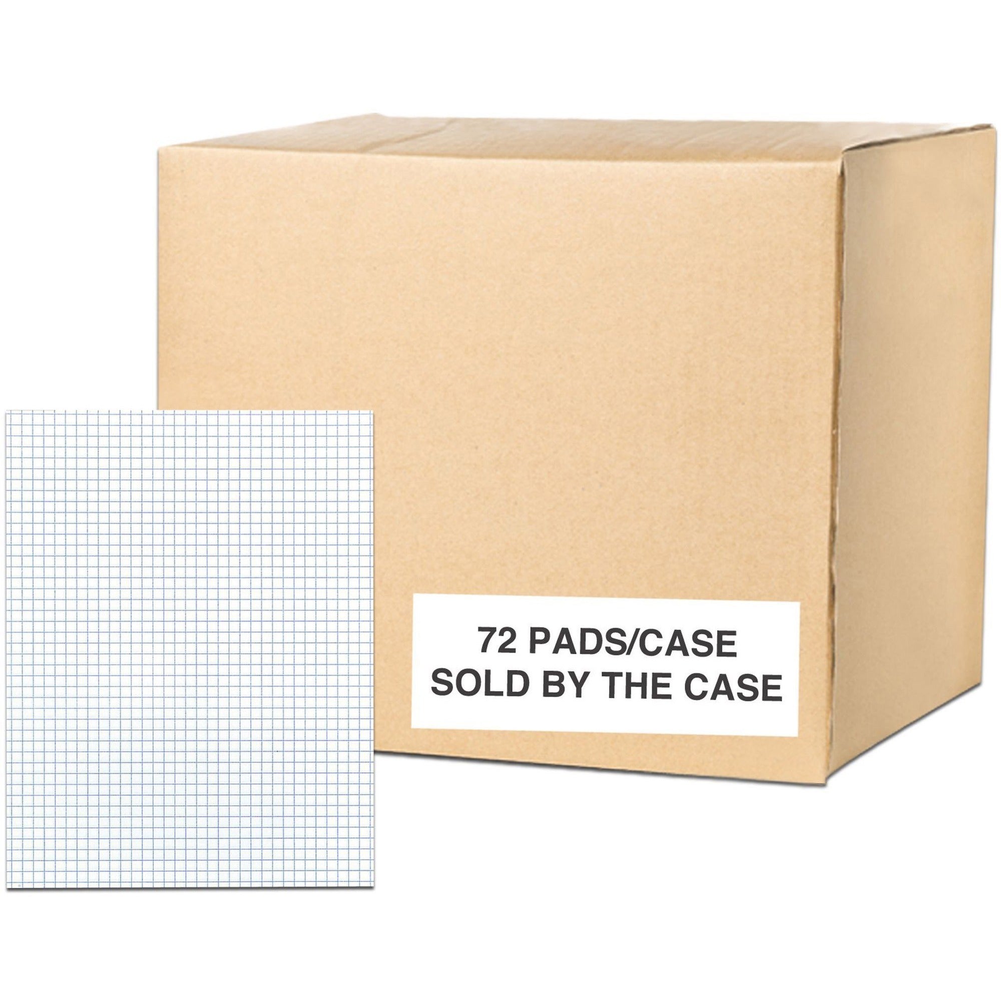 Gummed Pad, 4 sq/in Quadrille Rule, 50 White 8.5 x 11 Sheets, 72/Carton, Ships in 4-6 Business Days