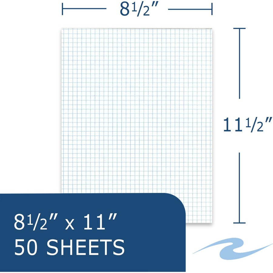 Gummed Pad, 4 sq/in Quadrille Rule, 50 White 8.5 x 11 Sheets, 72/Carton, Ships in 4-6 Business Days