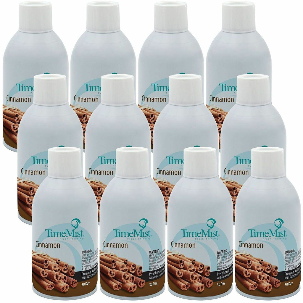 TimeMist Cinnamon Premium Air Freshener Spray - Aerosol - 5.3 fl oz (0.2 quart) - Cinnamon - 30 Day - 12 / Carton - Long Lasting, Odor Neutralizer