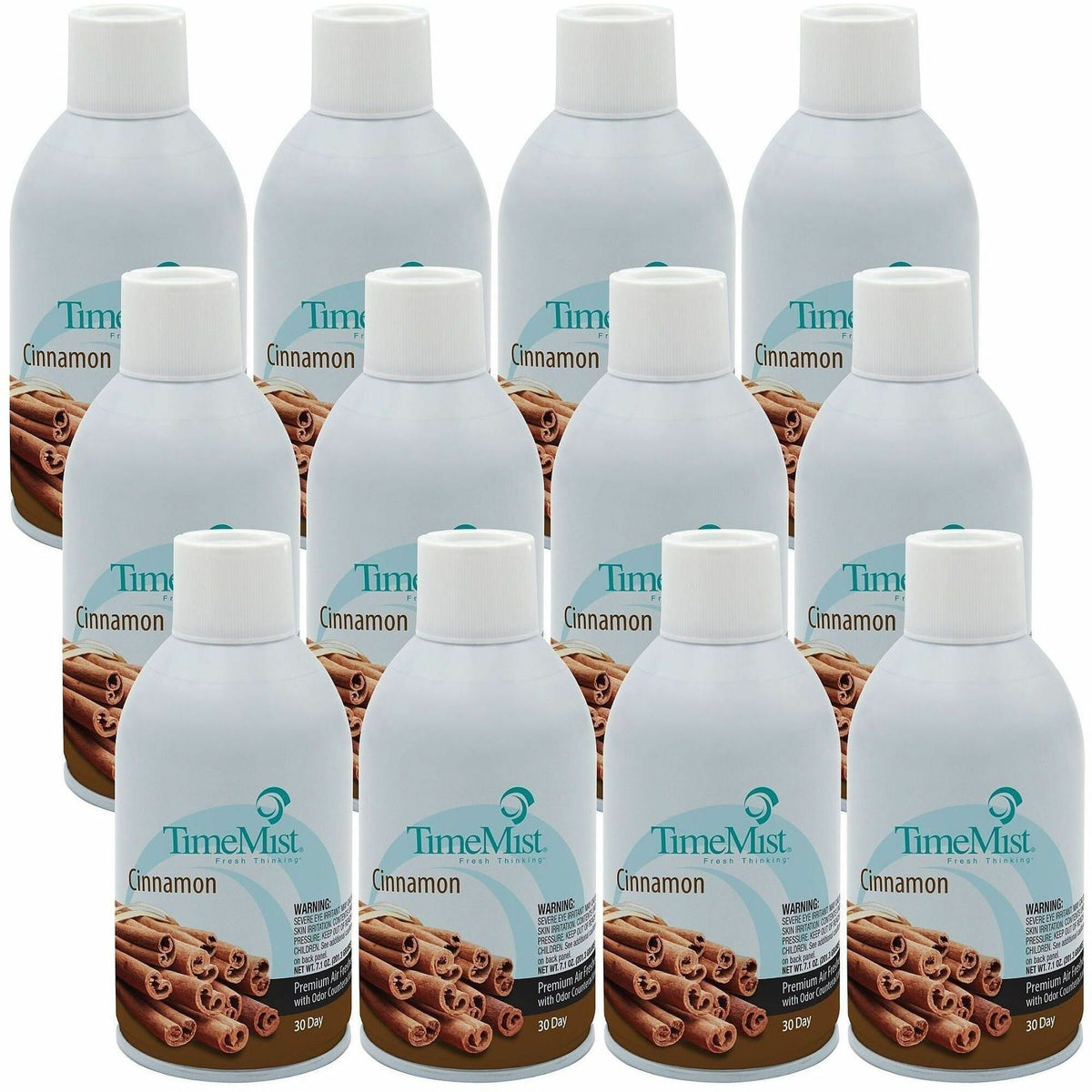 TimeMist Cinnamon Premium Air Freshener Spray - Aerosol - 5.3 fl oz (0.2 quart) - Cinnamon - 30 Day - 12 / Carton - Long Lasting, Odor Neutralizer