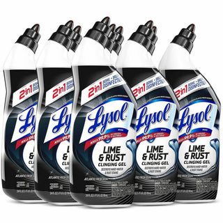 Lysol Lime/Rust Toilet Bowl Cleaner - 24 fl oz (0.8 quart) - Atlantic Fresh Scent - 9 / Carton - Blue