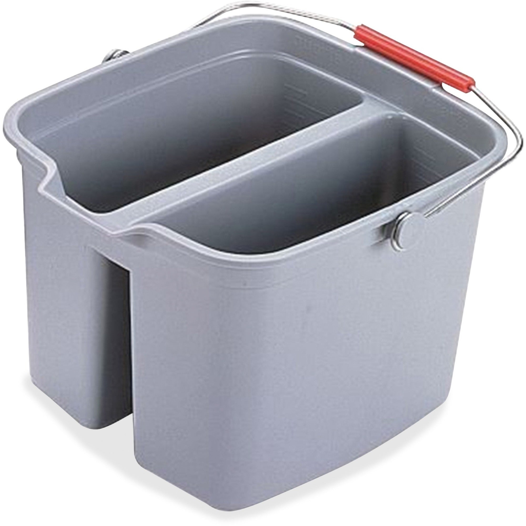 rubbermaid-commercial-double-pail-425-gal-sturdy-handle-101-x-139-plastic-gray-6-carton_rcp261700gyct - 1