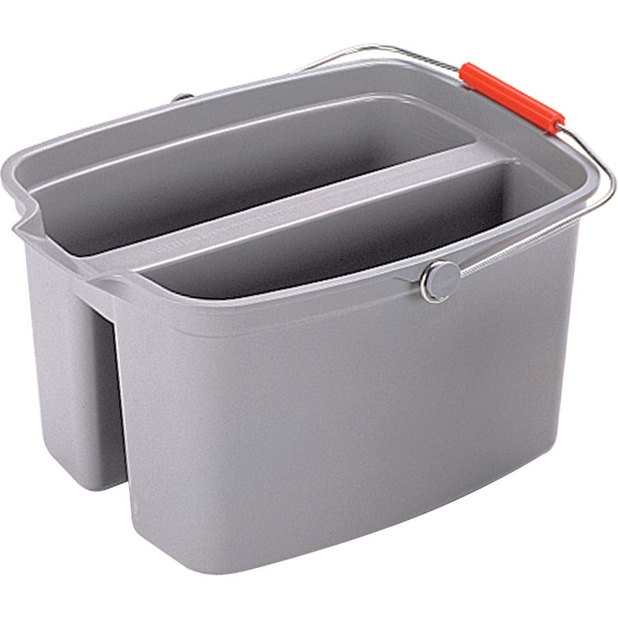 Rubbermaid Commercial 19 QT Double Pail - 4.75 gal - Handle - 10" x 14.5" - Plastic - Gray - 6 / Carton