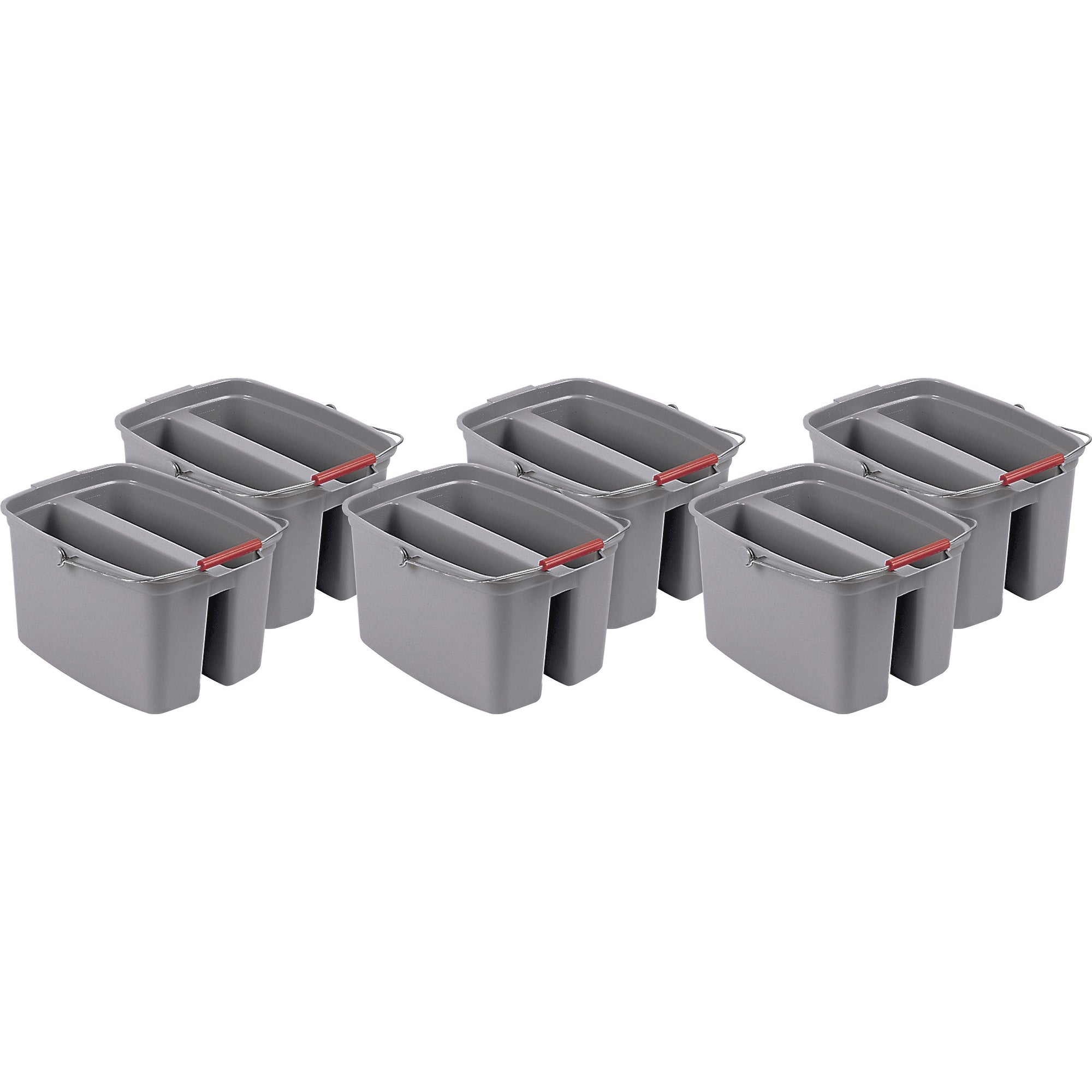 Rubbermaid Commercial 19 QT Double Pail - 4.75 gal - Handle - 10" x 14.5" - Plastic - Gray - 6 / Carton