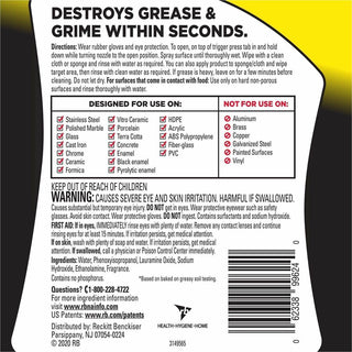Easy-Off Cleaner Degreaser - Ready-To-Use - 32 fl oz (1 quart) - 6 / Carton - Heavy Duty - Clear