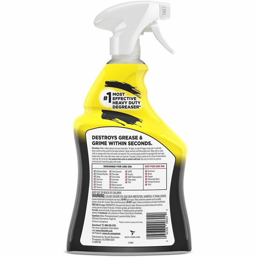 Easy-Off Cleaner Degreaser - Ready-To-Use - 32 fl oz (1 quart) - 6 / Carton - Heavy Duty - Clear