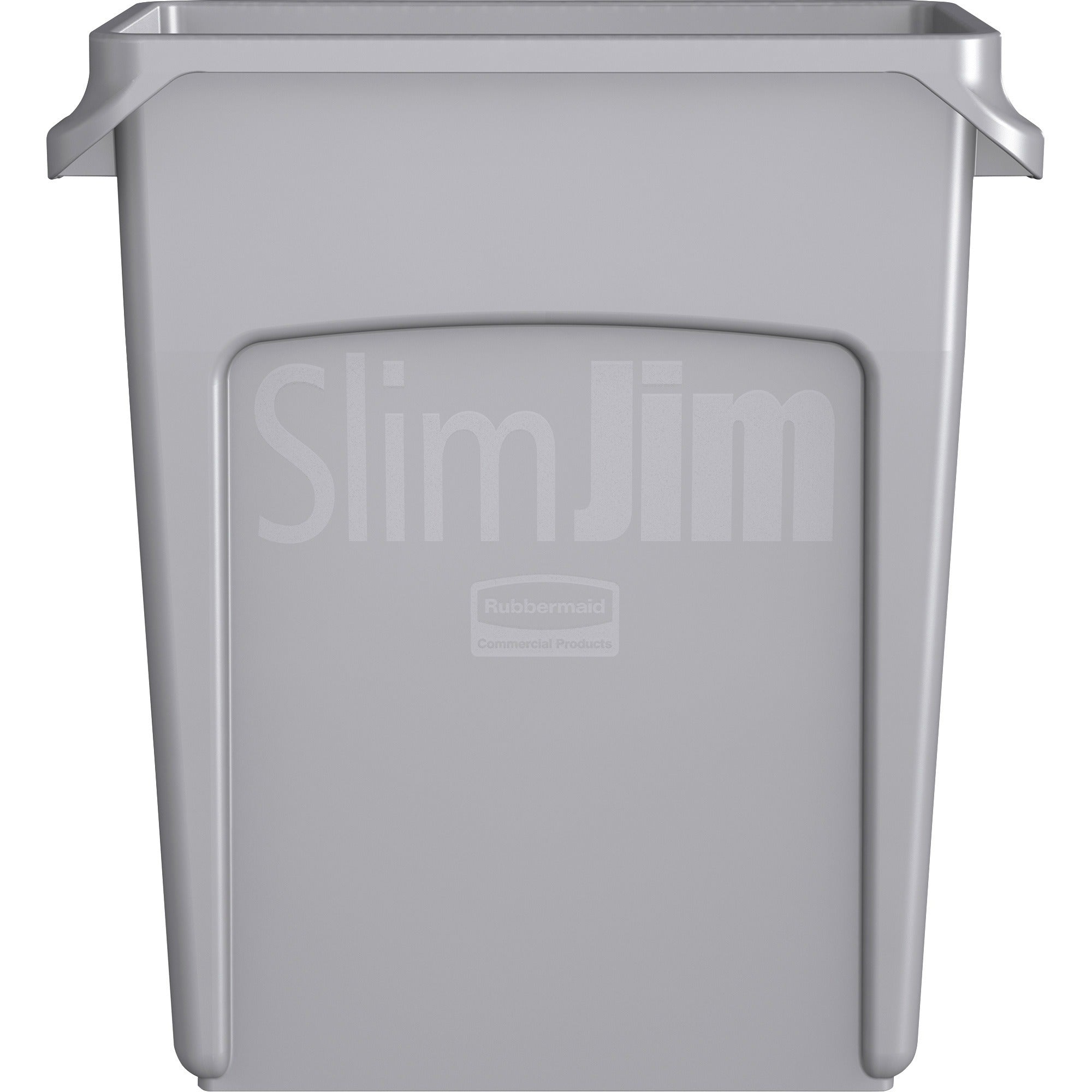 rubbermaid-commercial-slim-jim-vented-container-16-gal-capacity-rectangular-durable-vented-sturdy-weather-resistant-handle-lightweight-25-height-x-11-width-plastic-gray-4-carton_rcp1971258ct - 2