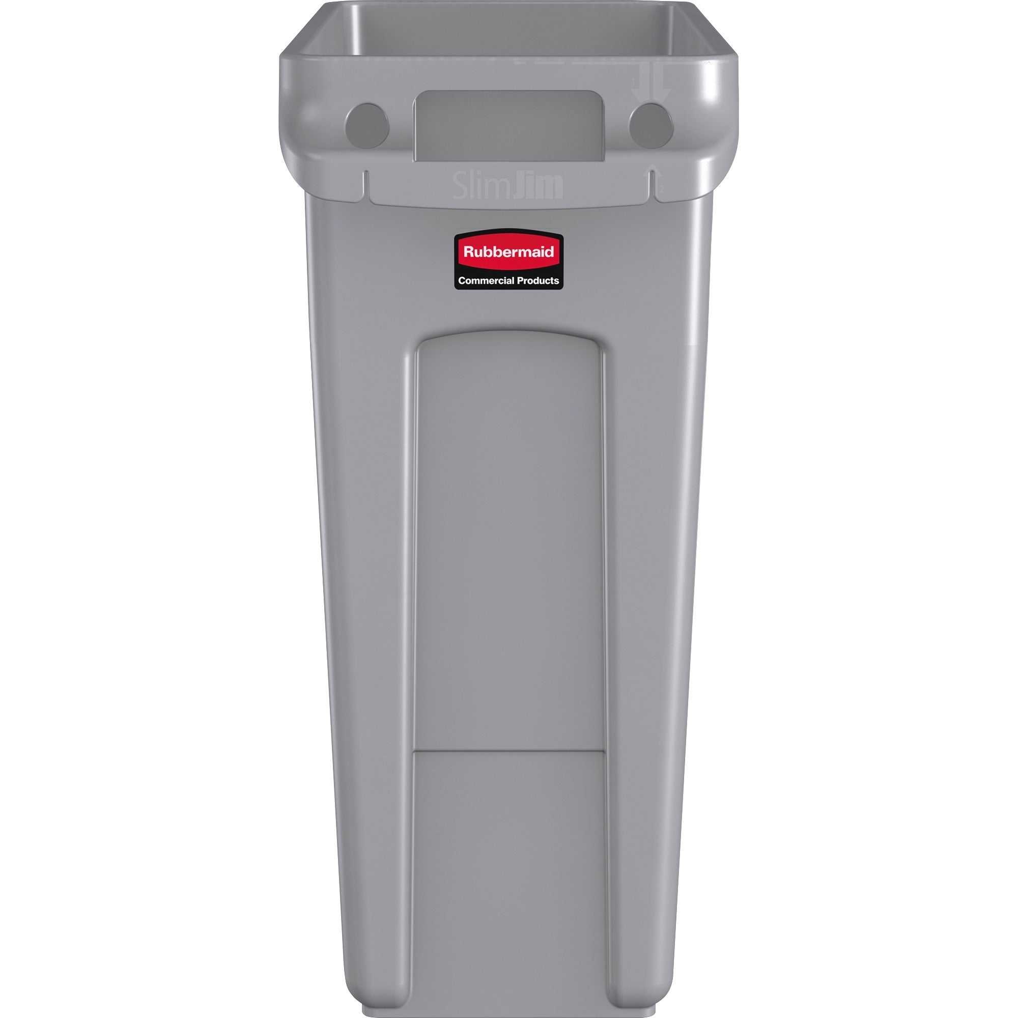 rubbermaid-commercial-slim-jim-vented-container-16-gal-capacity-rectangular-durable-vented-sturdy-weather-resistant-handle-lightweight-25-height-x-11-width-plastic-gray-4-carton_rcp1971258ct - 3