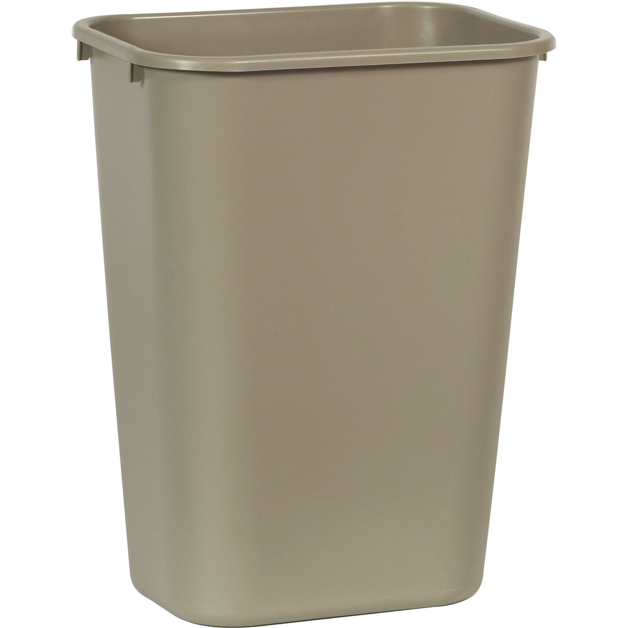 rubbermaid-commercial-41-qt-large-deskside-wastebaskets-1025-gal-capacity-rectangular-dent-resistant-durable-rust-resistant-easy-to-clean-20-height-x-113-width-x-153-depth-plastic-beige-12-carton_rcp295700bgct - 1