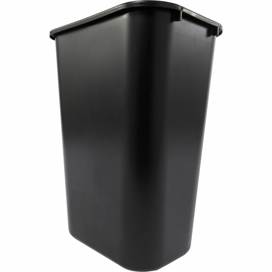 Rubbermaid Commercial 41 QT Large Deskside Wastebaskets - 10.25 gal Capacity - Rectangular - Dent Resistant, Durable, Rust Resistant, Easy to Clean - 20" Height x 11.3" Width x 15.3" Depth - Plastic - Black - 12 / Carton