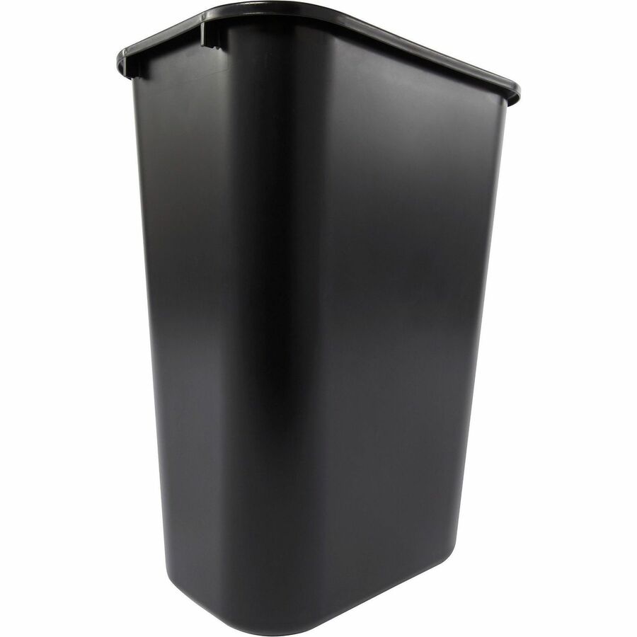 Rubbermaid Commercial 41 QT Large Deskside Wastebaskets - 10.25 gal Capacity - Rectangular - Dent Resistant, Durable, Rust Resistant, Easy to Clean - 20" Height x 11.3" Width x 15.3" Depth - Plastic - Black - 12 / Carton