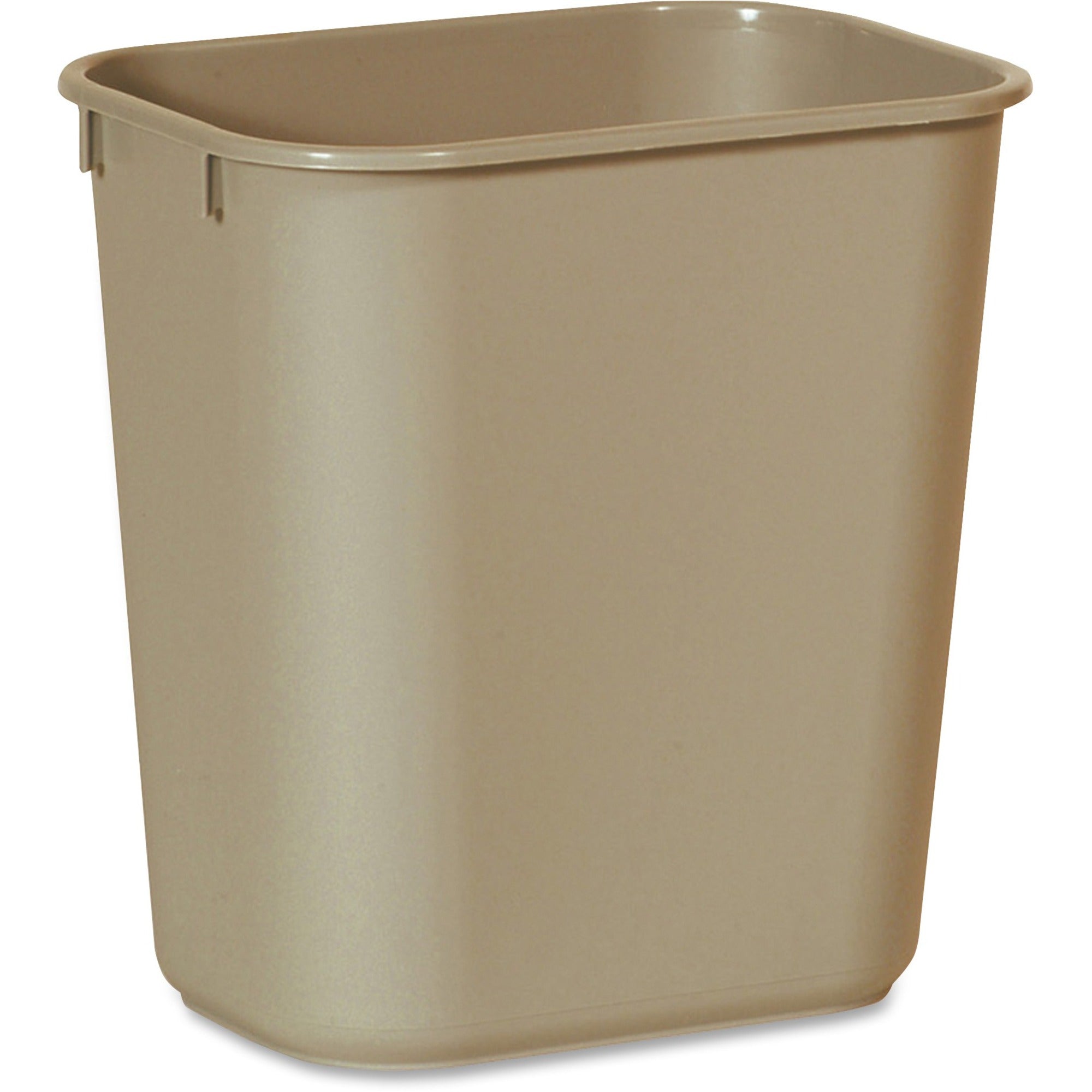 rubbermaid-commercial-13-qt-standard-deskside-wastebaskets-325-gal-capacity-rectangular-dent-resistant-rust-resistant-easy-to-clean-durable-121-height-x-83-width-x-114-depth-plastic-beige-12-carton_rcp295500bgct - 1