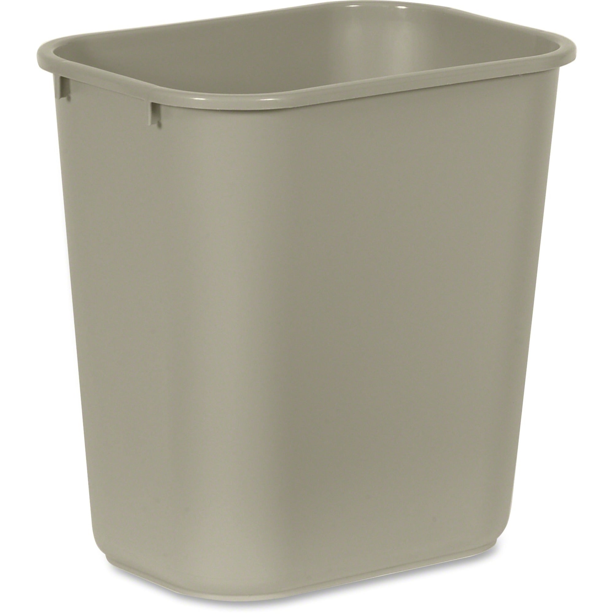 rubbermaid-commercial-28-qt-medium-deskside-wastebaskets-7-gal-capacity-rectangular-dent-resistant-durable-rust-resistant-easy-to-clean-15-height-x-105-width-x-145-depth-plastic-beige-12-carton_rcp295600bgct - 1