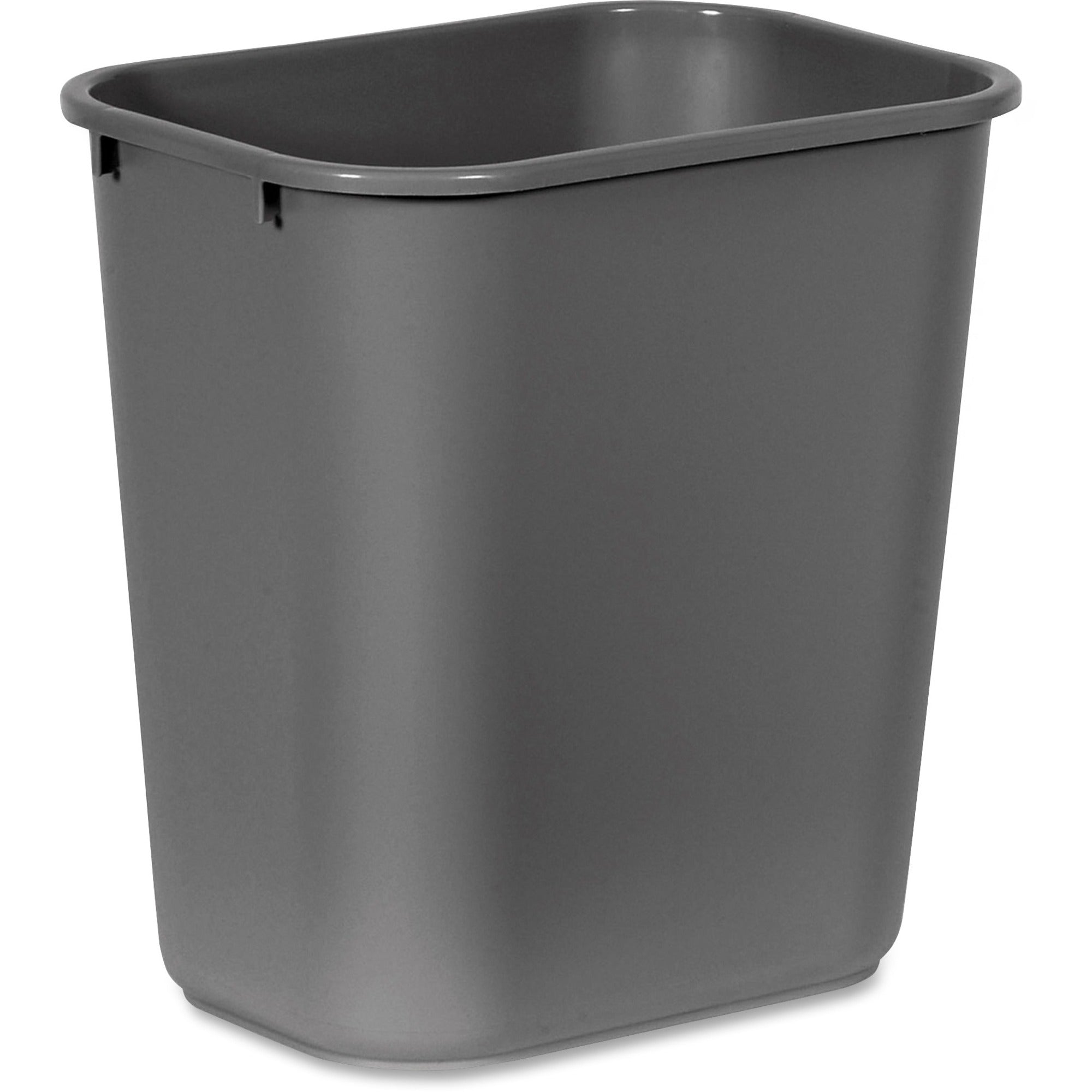 rubbermaid-commercial-28-qt-medium-deskside-wastebaskets-7-gal-capacity-rectangular-dent-resistant-durable-rust-resistant-easy-to-clean-15-height-x-105-width-x-145-depth-plastic-gray-12-carton_rcp295600gyct - 1