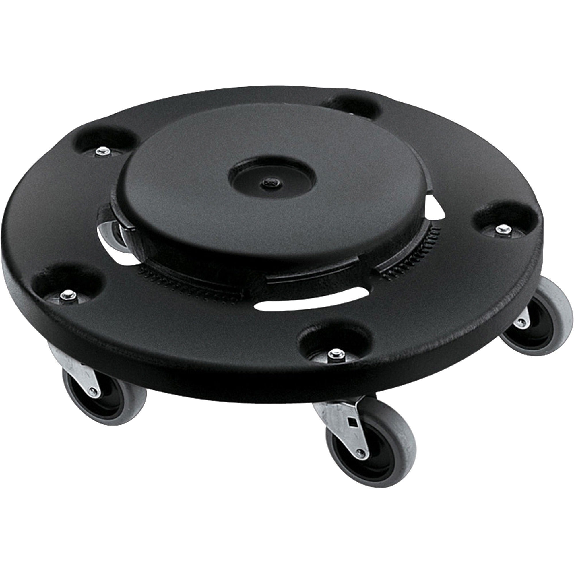 rubbermaid-commercial-brute-easy-twist-round-dollies-350-lb-capacity-5-casters-structural-foam-x-183-width-x-66-height-black-2-carton_rcp264000bkct - 1