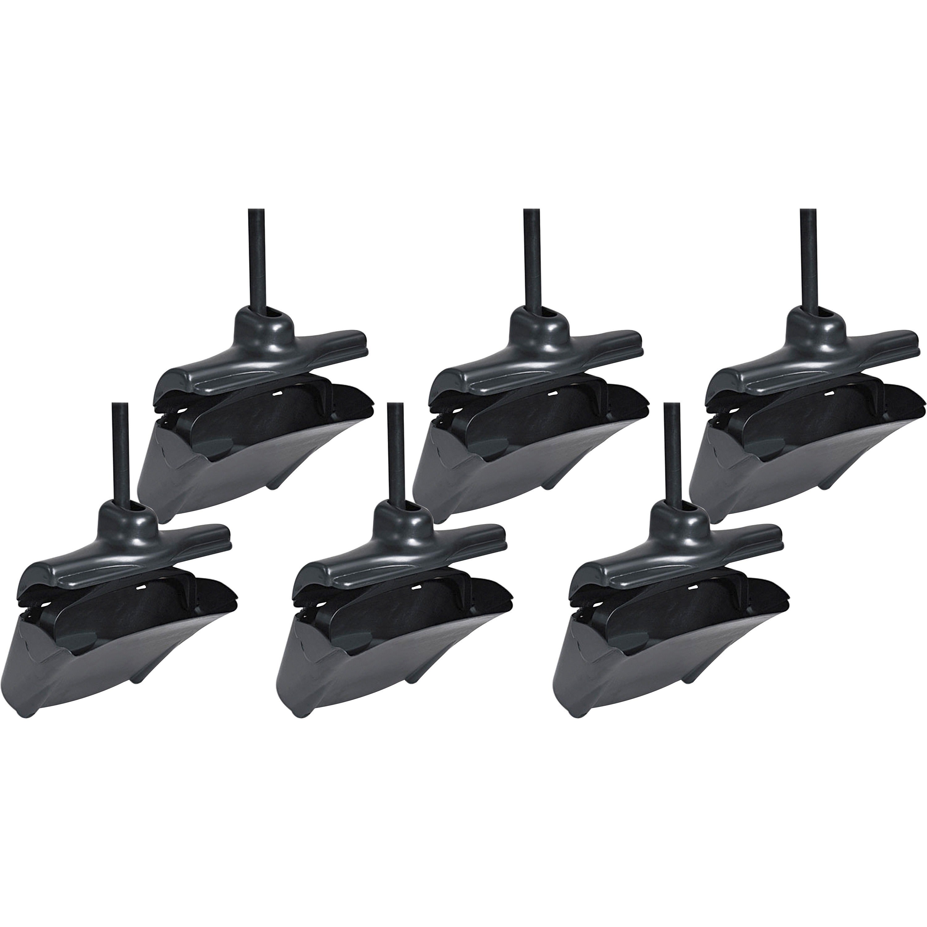 Rubbermaid Commercial Lobby Pro Upright Dust Pan - Plastic - Black - 6 / Carton