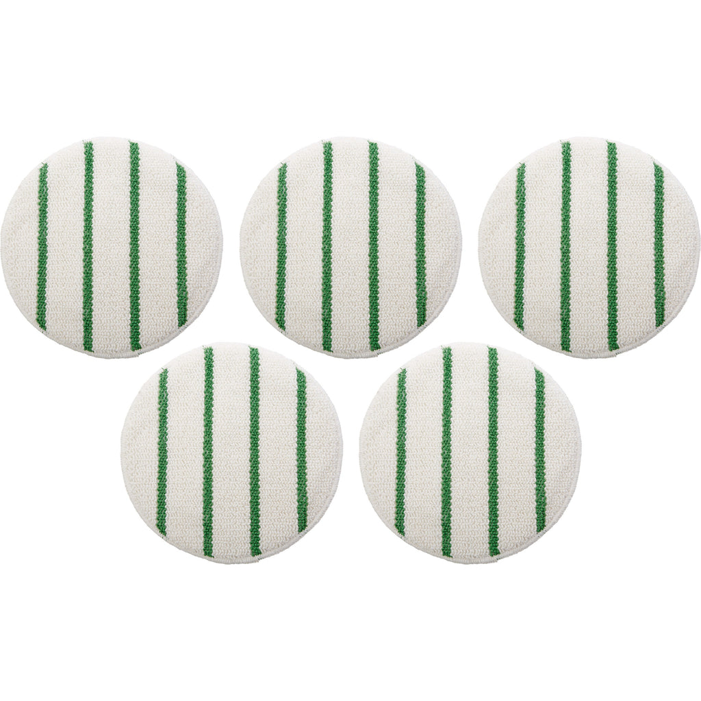 rubbermaid-commercial-green-stripe-carpet-bonnet-5-carton-175-rpm-to-300-rpm-speed-supported-scrub-strip-white-green_rcpp26900ct - 1