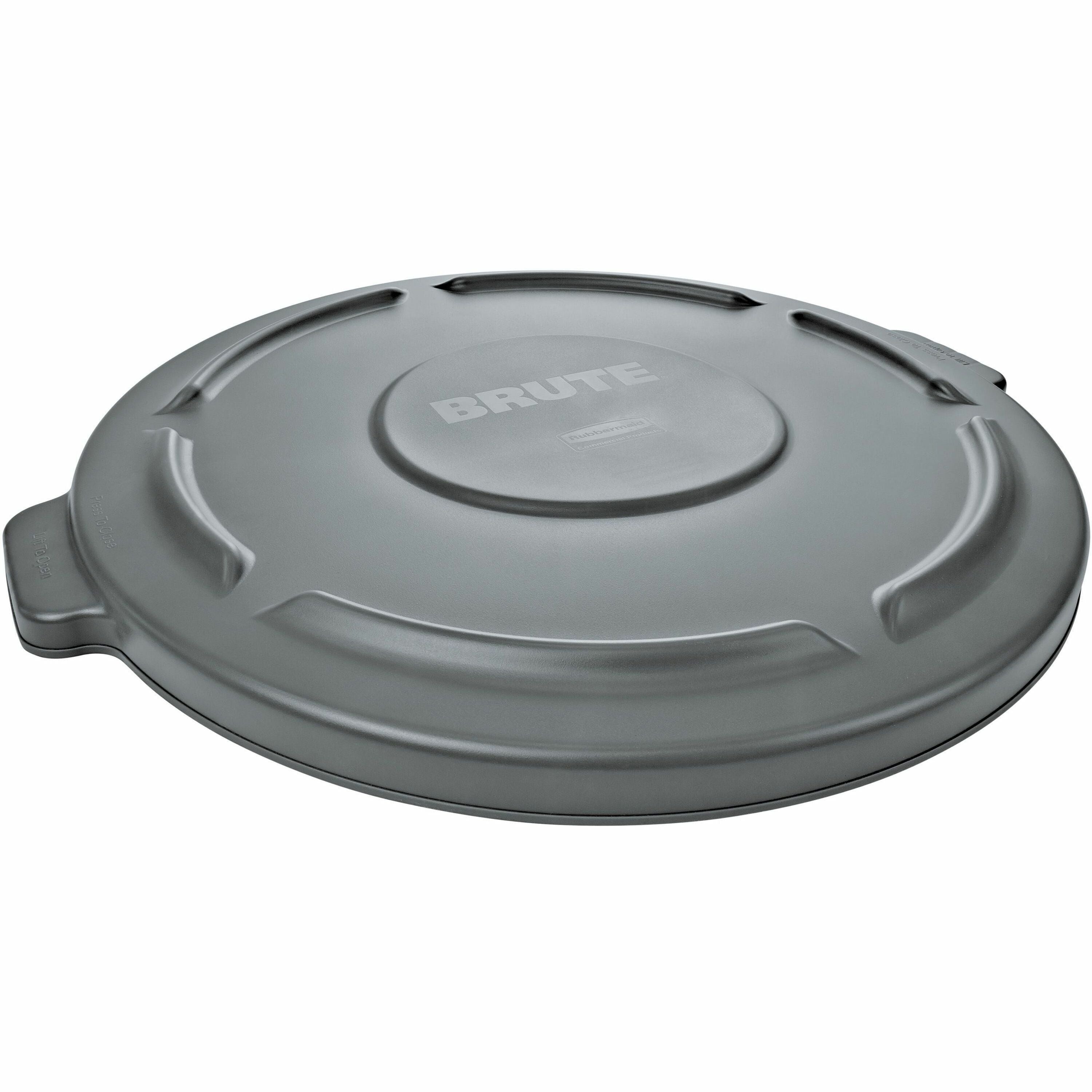 Rubbermaid Commercial Brute 55-gallon Container Lid - Round - Plastic - 3 / Carton - Gray