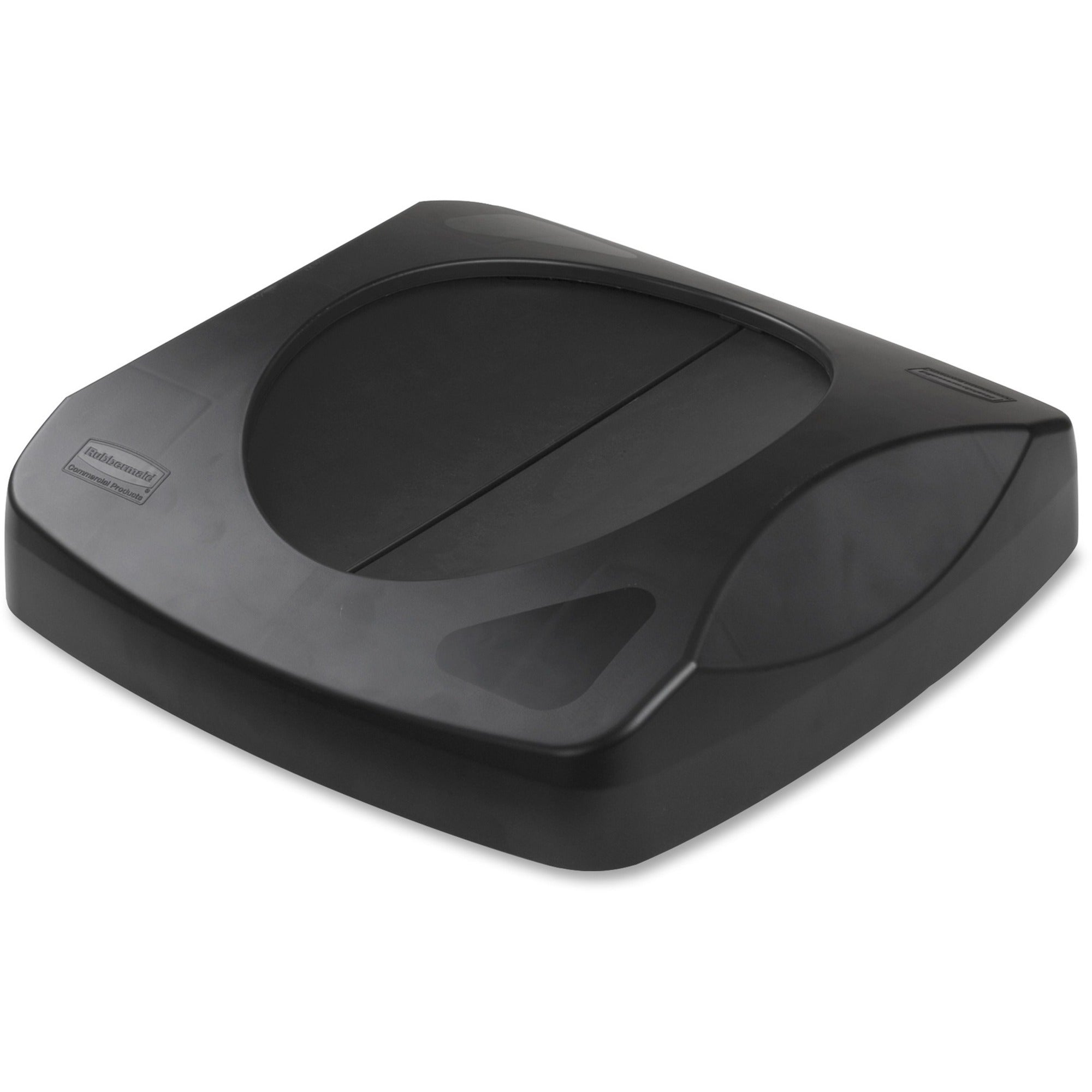 rubbermaid-commercial-untouchable-swing-top-lid-square-6-carton-black_rcp268988bkct - 1
