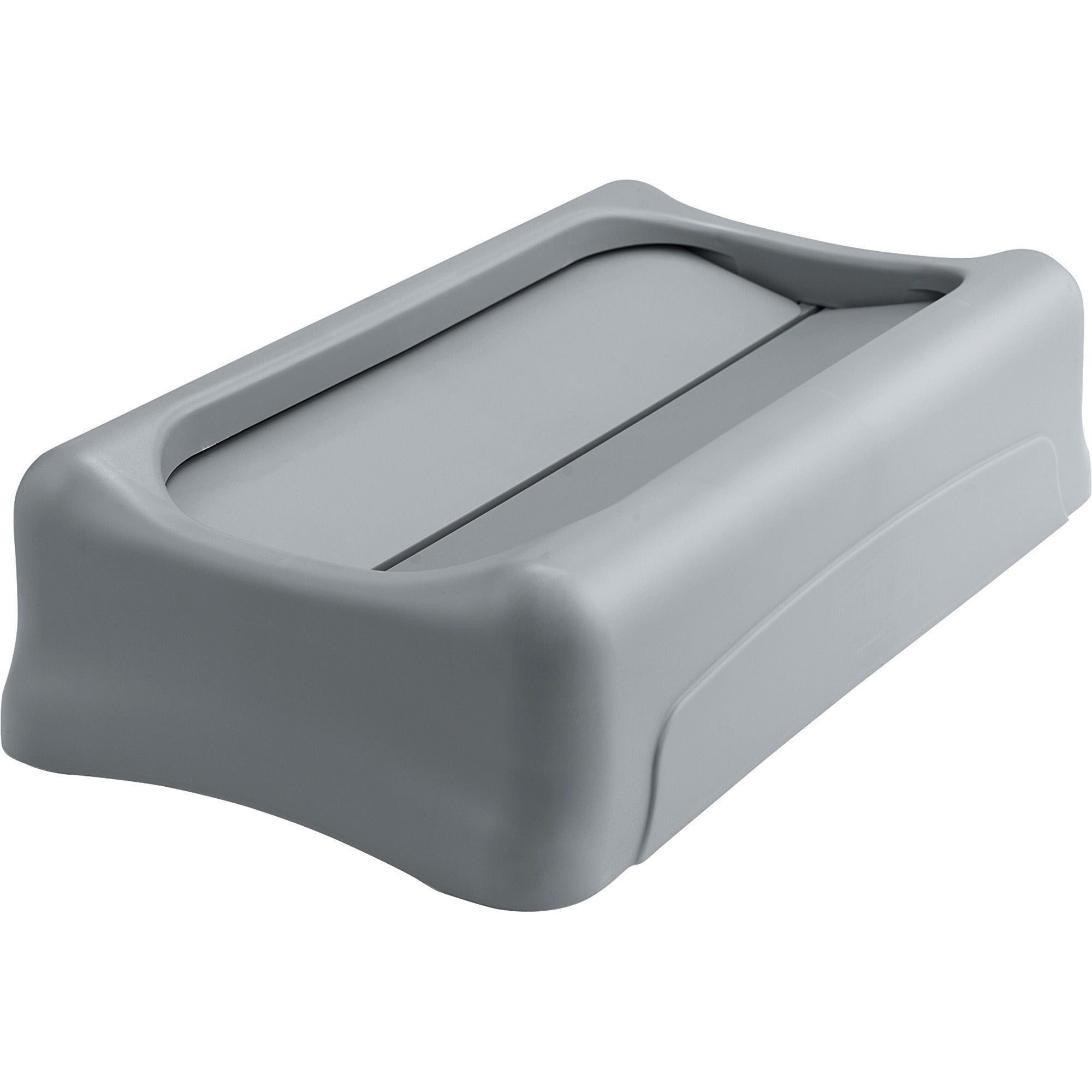 rubbermaid-commercial-slim-jim-container-swing-lid-rectangular-plastic-4-carton-gray_rcp267360gyct - 1