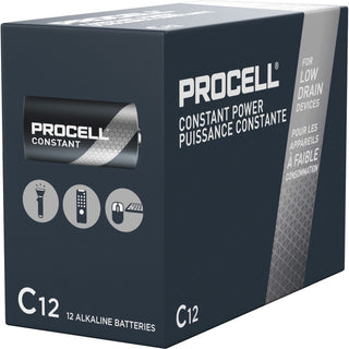 Duracell Procell Alkaline C Battery Boxes of 12 - For Multipurpose - C - 7000 mAh - 1.5 V DC - 72 / Carton