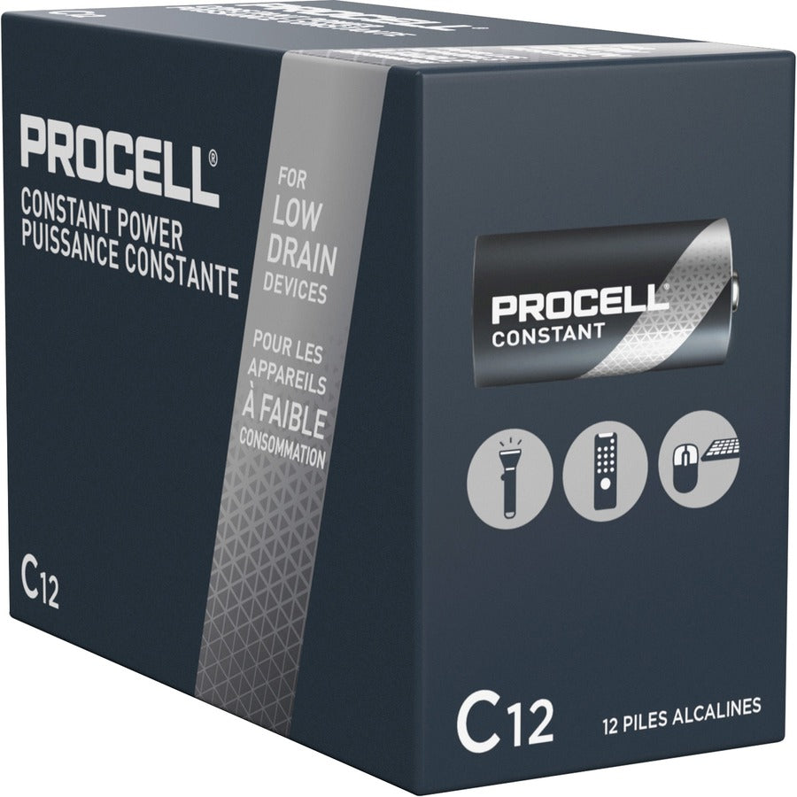Duracell Procell Alkaline C Battery Boxes of 12 - For Multipurpose - C - 7000 mAh - 1.5 V DC - 72 / Carton