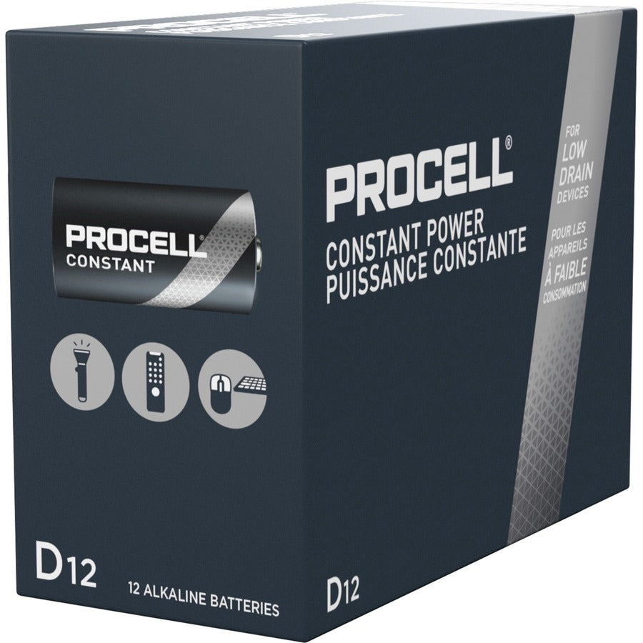 Duracell Procell Alkaline D Battery Boxes of 12 - For Multipurpose - D - 14000 mAh - 1.5 V DC - 72 / Carton
